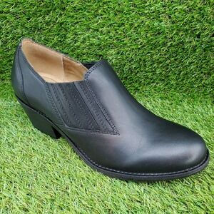 Earth Jalin SIZE 9 Women's Leather Slip On Comfort Shootie Pumps Black